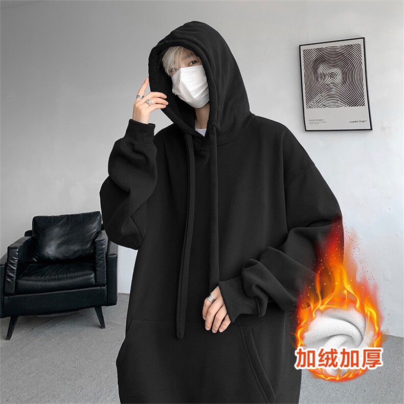8XL-M加绒连帽卫衣加厚大码美式重磅硬挺上衣外套秋冬WY9101/P60图片