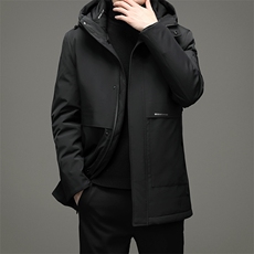 冬装90%白鸭绒羽绒服中长款连帽休闲保暖羽绒服外套男ZG2948-P310，男装羽绒服，电商B212（原钱塘6029）