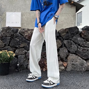 vibe风慵懒裤子男女坠感冰丝阔腿裤高街ins潮休闲拖地裤MC230-P36图片