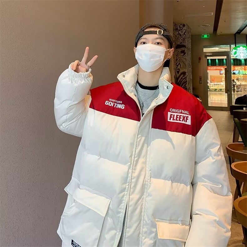 棉服男款美式高街潮牌冲锋衣棉衣外套冬装小众设计感加厚棉袄,男装棉衣,星座716-4