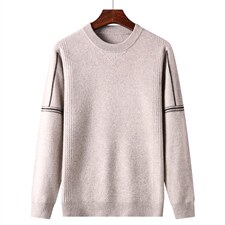 秋冬男士长袖羊毛毛衣男纯色圆领针织打底上衣QLM77811-P170，男装针织衫/毛衣，电商B212（原钱塘6029）