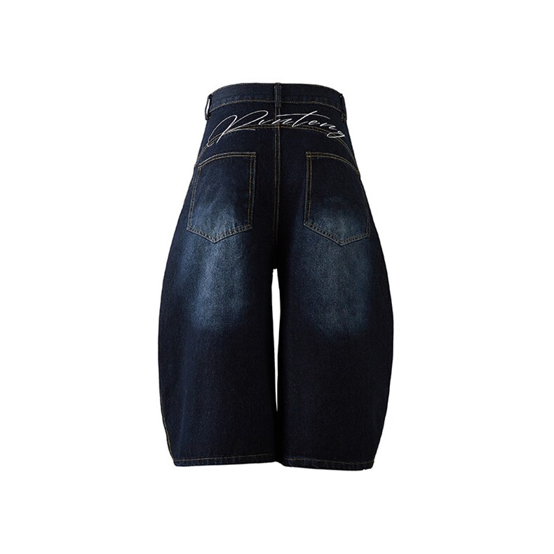 高品质重工水洗牛仔裤弯刀裤七分裤A014-DY25273-P55控78,男装牛仔裤,电商A014