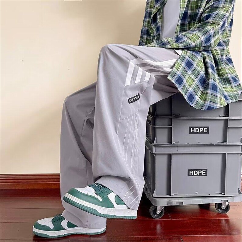 夏季休闲裤男韩版潮流裤子薄款坠感阔腿拖地长裤K93-310B-1-P35，男装休闲裤，星座310B-1