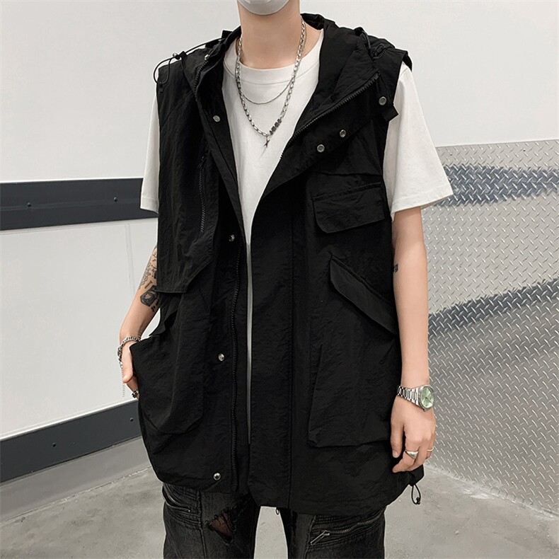F274-P482024夏季新款潮牌百搭工装背心机能坎肩连帽马甲男现货,男装背心/马甲,星座512-6