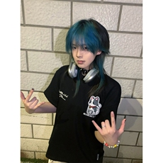 【有货】BK915CC-特P38小猫刺绣魔术贴短袖T恤男女夏季，男装T恤，星座1007（原301D）