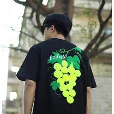 葡萄网球毛巾刺绣短袖男夏季美式设计感半袖重磅t恤LW1022-p43，男装T恤，星座1008