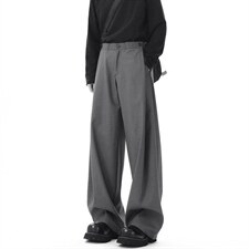 春秋美式高街休闲裤男女垂感阔腿西裤长裤纯色西装裤宽松直筒裤子，男装西服套装，电商A443