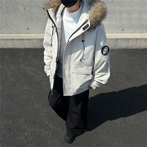 座山雕派克棉服男女同款貉子毛加厚外套GS65003图片