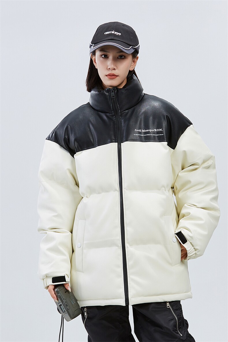 潮牌无影墙新款亮皮防水立领棉服潮流保暖棉衣M083S-P100控139,男装棉衣,星座717
