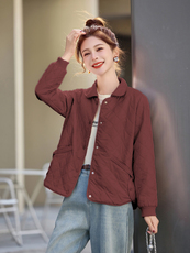 粉色小香风菱格短款外套女2026春秋新款洋气减龄百搭休闲夹克上衣，女装短外套，余墨