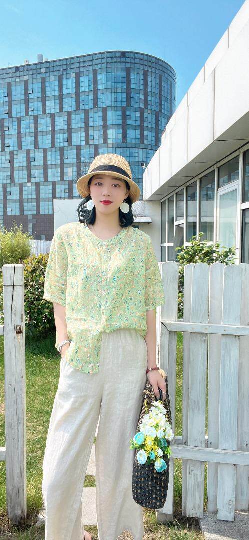 纯苎连衣裙小衫裤子裙子衬衣 时尚风 风淑女风休闲风，女装连衣裙，川哲