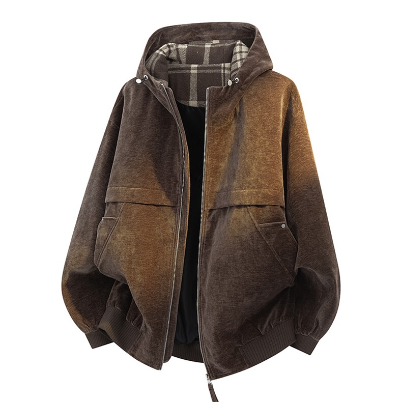 JK2653-P98M-8XL秋季新款美式复古连帽雪尼尔夹克外套控178，男装夹克，星座109