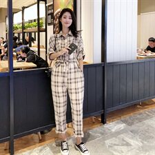 卡其大格子