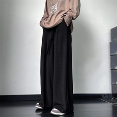 秋季垂感休闲长裤百搭运动裤直筒卫裤男宽松阔腿裤K7521-P35，男装休闲裤，星座512-3