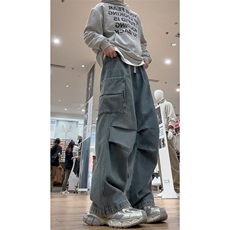 美式工装百搭做旧水洗牛仔裤大口袋高街时尚百搭长裤K646TP55控88，男装牛仔裤，电商A102B