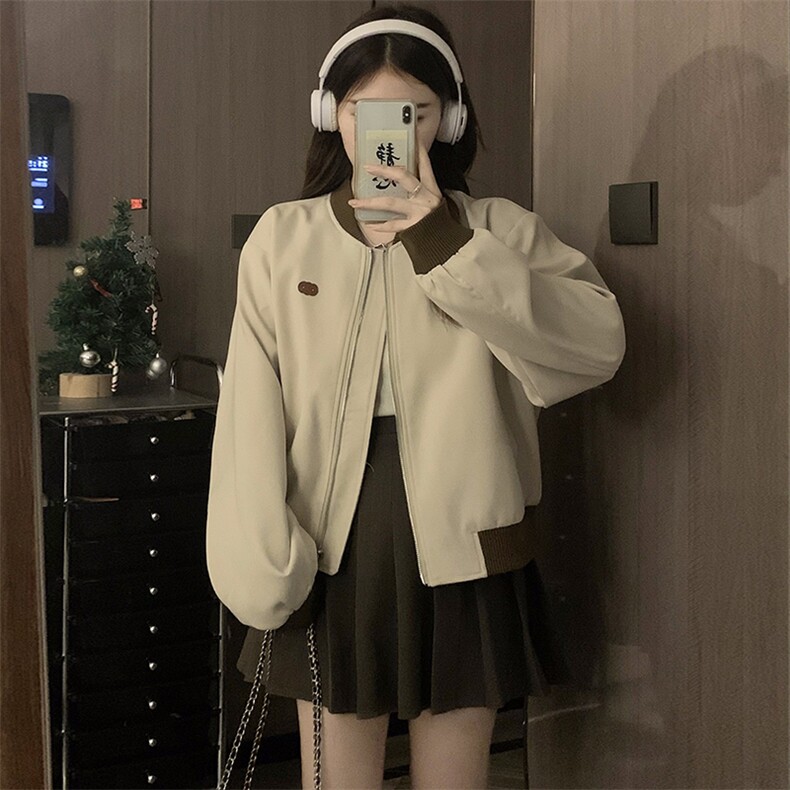 棒球服外套女春秋2025年新款街头小个子短款百搭休闲夹克C782-95,男装夹克,星座911-2(原星座613-2）