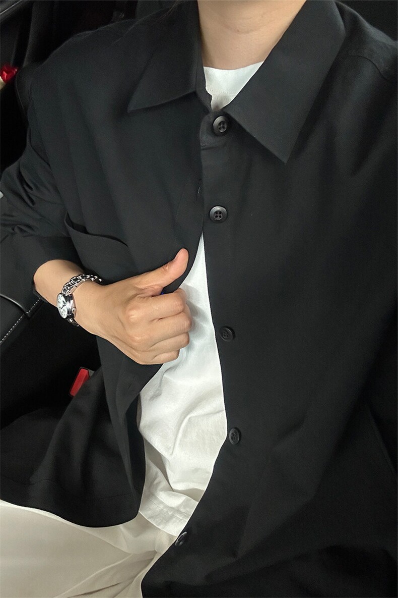 100%棉纯棉衬衫成衣水洗休闲衬衫男女宽松纯色衬衣GC27-P45,男装衬衫,星座301C-5