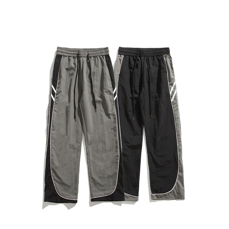 抖音品质潮流拼接条纹速干宽松运动休闲裤B315-K24219-特p35控68,男装休闲裤,电商B315