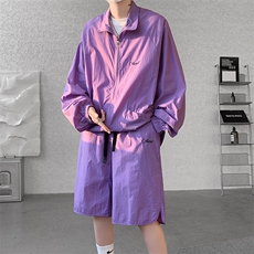 8XL-M特大码冰丝防晒服短裤套装男户外防晒衣运动外套潮TZ102P65，男装防晒衣，电商D206-1
