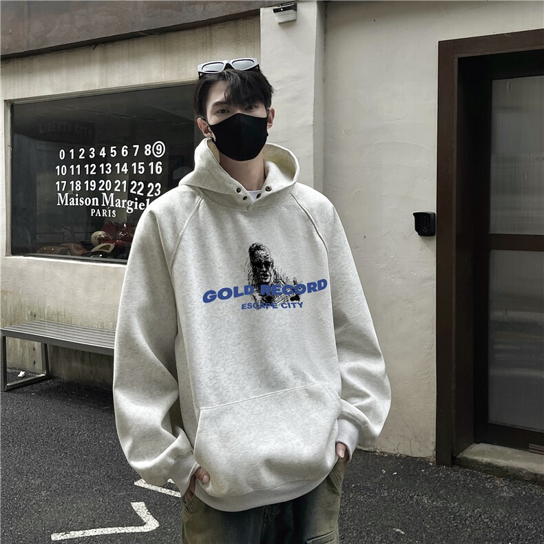 美式重磅纽扣字母印花加绒连帽卫衣秋冬潮男棉套头外套GW0102-P70,女装短外套,星座216(原A116)