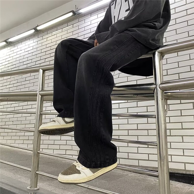 2024春季新款日系直筒牛仔裤宽松阔腿休闲百搭K7021P42,男装牛仔裤,星座1116-2
