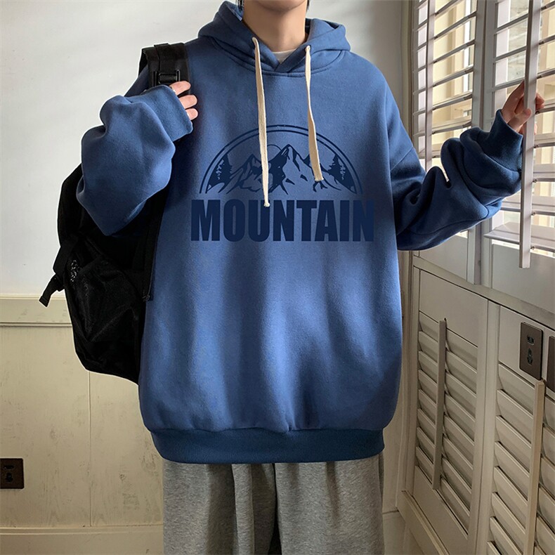 纯棉连帽卫衣男大码运动帽衫宽松薄WY2255-P35加绒款-P40,男装卫衣,电商A040