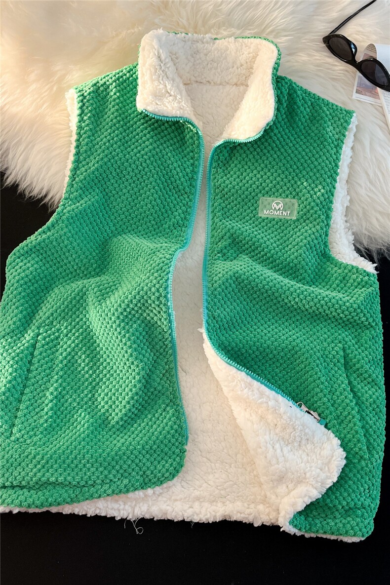 港风马甲男棉衣外套灯芯绒羊羔绒马甲双面穿1016-1MJ007P68K89,男装背心/马甲,星座1016-1（原电商B408-1）