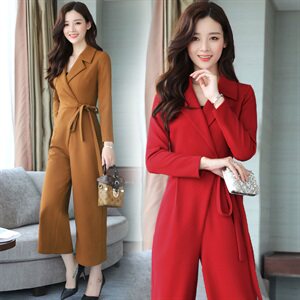 连体裤通勤中腰长裤连衣裤韩版百搭纯色时尚气质潮流2021年春季,女装连体裤,贵人树