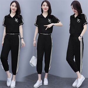 套装女夏2021年夏季新款女装时尚休闲拼接欧货大码女装图片