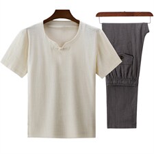 白色上衣+深灰长裤