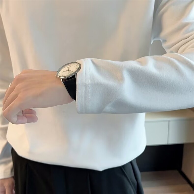 黑色高领打底男秋冬德绒t恤长袖修身上衣高级感保暖内搭RT801-P28,男装T恤,星座302B-2