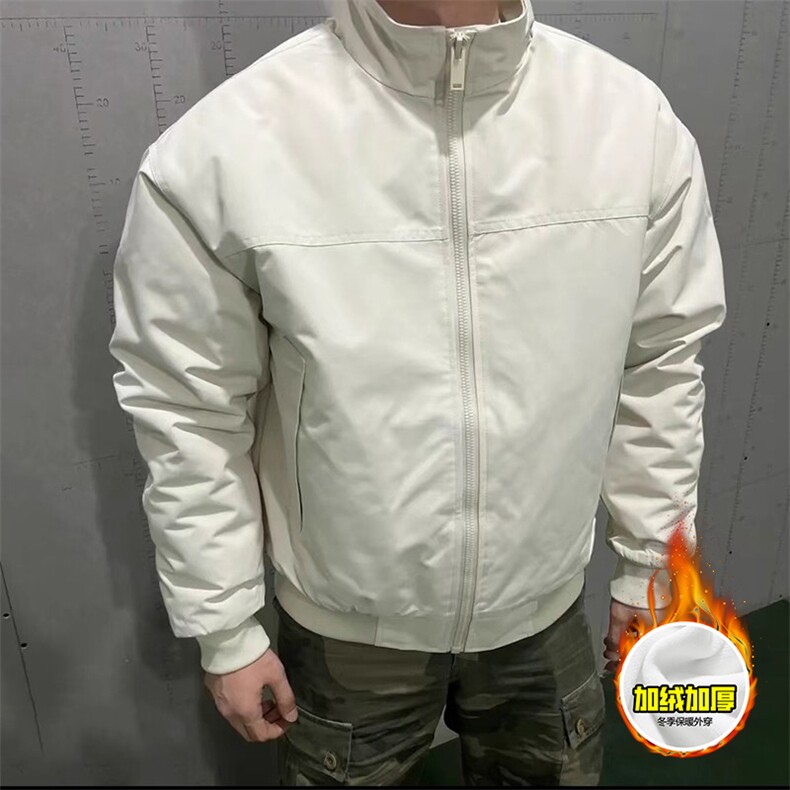 现货秋冬季美拉德立领飞行立领夹克boxy廓形棉衣高街加厚加棉外套，男装夹克，电商A486