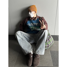 B221美式ins高街暗黑重工艺宽松直筒牛仔裤LK23125-P65控88，男装牛仔裤，电商B221