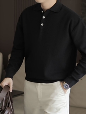 秋冬翻领长袖针织毛衣打底衫H58019-P70，男装T恤，星座1012-1