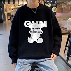 1港风圆领中性情侣潮流大码M-5XL印花毛衣男外套7695P48加绒P55，男装针织衫/毛衣，星座226-2