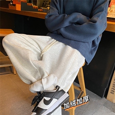 秋冬宽松加绒加厚休闲束脚长裤Q36-P55限价58成份：聚酯纤维，男装休闲裤，电商A247