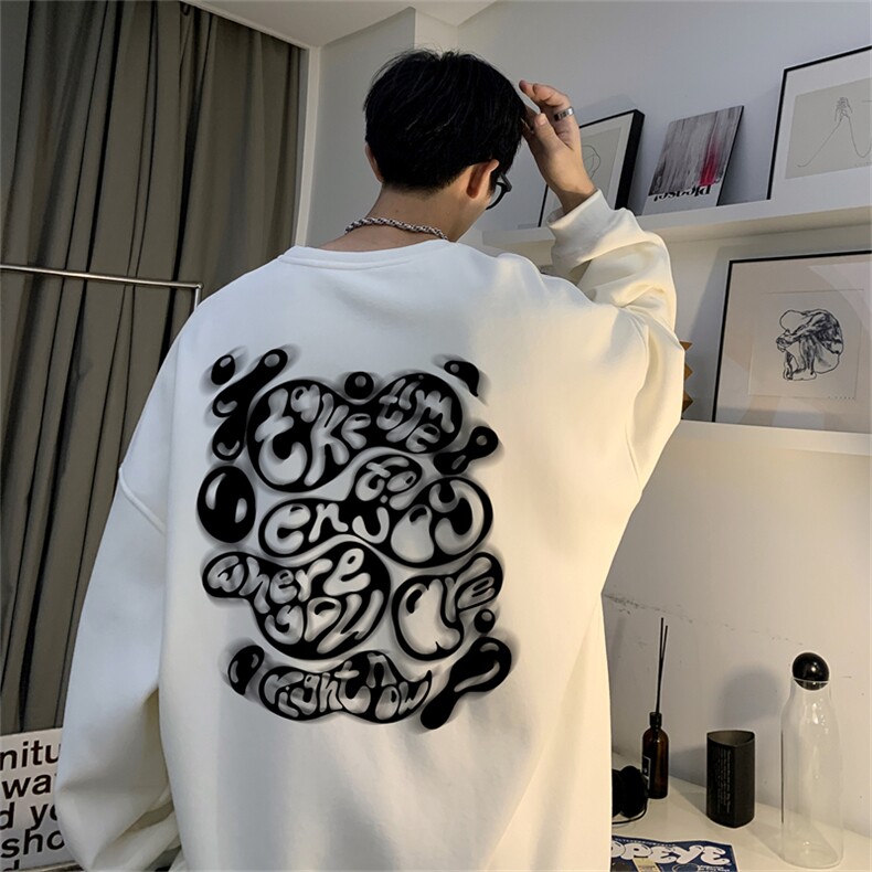 秋季新款320G华棉圆领卫衣面布棉WH2483-P35控58,男装卫衣,电商B370