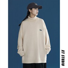 秋季新款百搭休闲套头毛衣纯色高领针织衫潮牌中性风A125-058-P50,男装针织衫/毛衣,电商A125