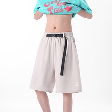 A429-YK189-特P25夏季透气冰丝速干卡扣腰带印花短裤，男装牛仔裤，电商A429