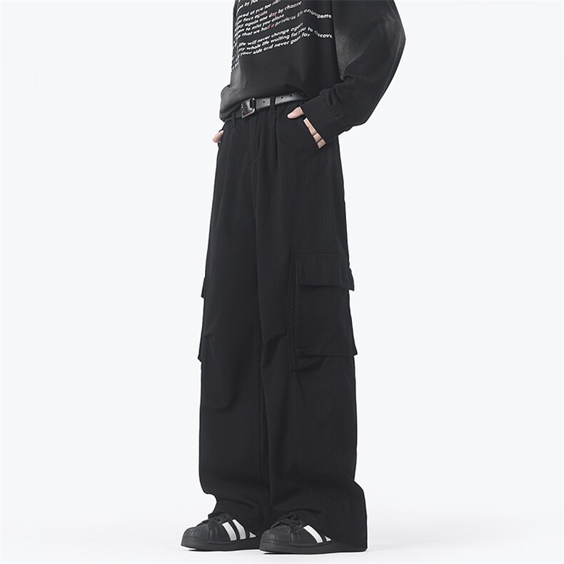棉美式秋冬水洗绿色工装裤男女宽松直筒XZ201-D607P53,男装牛仔裤,星座201