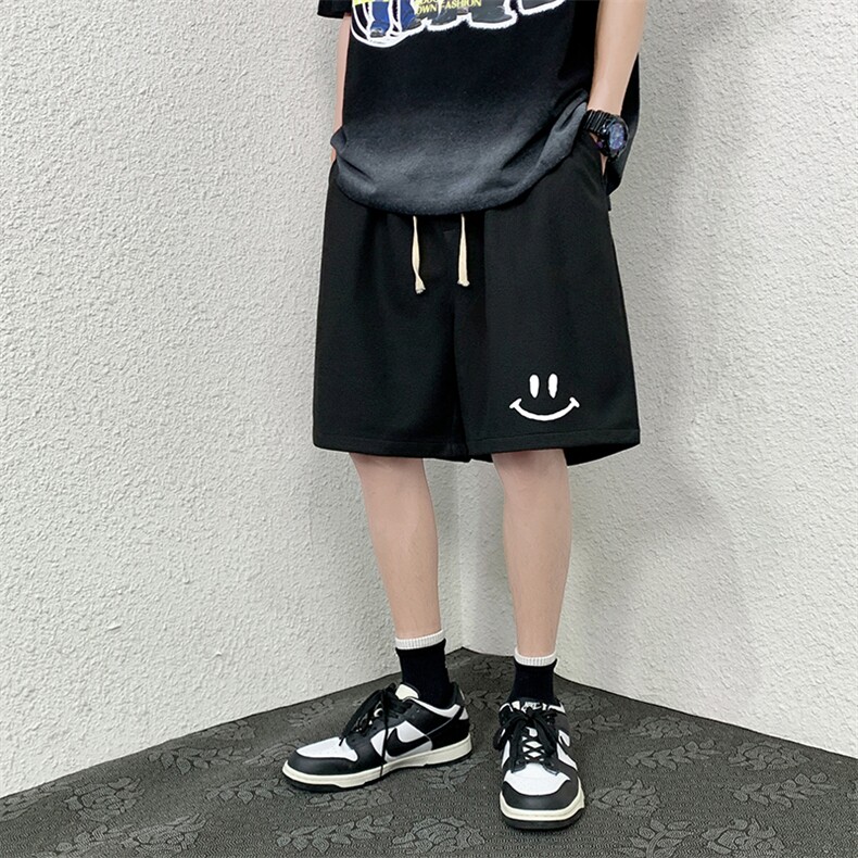 HD74204-P22 华夫格短裤男大码宽松五分裤男直筒中裤图片