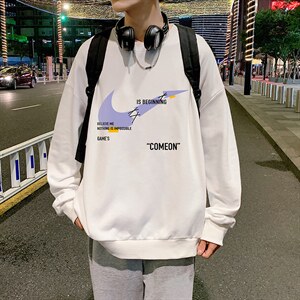 S6259-P28 秋季圆领卫衣男大码韩版宽松长袖外套图片
