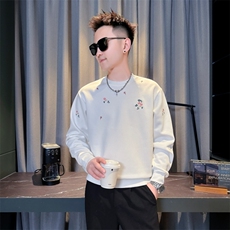 B340WY96663P6898店主风小伙风男士痞帅新款绣花圆领卫衣，男装卫衣，电商B340