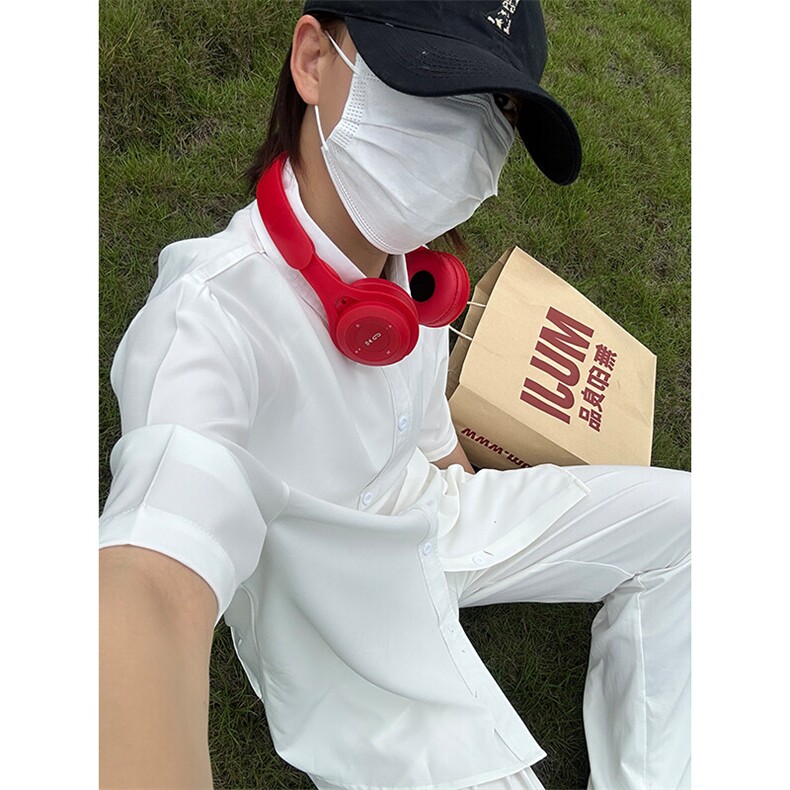 薄款冰丝短袖衬衫男简约纯色垂感休闲痞帅衬衣CS288-P20,男装T恤,星座301C-5