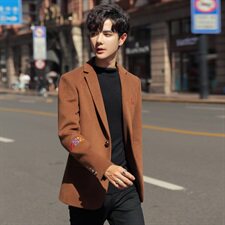 秋冬西装领男毛呢外套社会小伙店主风毛呢夹克青春N7601-P120，男装毛呢大衣，星座1206（原A206）