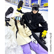 户外连帽中性风防水防风加绒加厚时尚滑雪服外套M35-P125控178，男装棉衣，电商A001