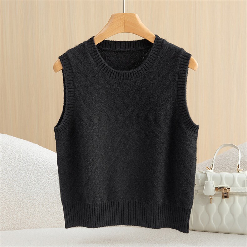秋冬季新款百搭显瘦气质内搭外穿圆领羊绒马甲背心，女装马甲，恒爱羊绒