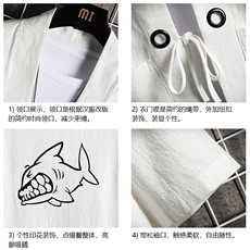 HF59041-P40风汉服男开衫外套七分袖道袍网格挂拍，男装民族服装，电商A040A