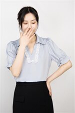 【现货】2022夏季新款花边领小衫，其它，依一秀水