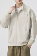秋季新款宽松棒球领夹克男纯色上衣外套DSA157B-JK7925-特P63，男装夹克，电商A157B